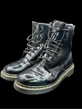 Dr Martens Black Patent Shiny Leather Classic The Original Boots size 8 - 8.5